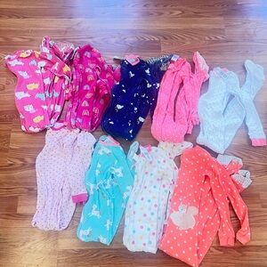 Colorful Kids' Pajama Set 5T zip closure footie pjs